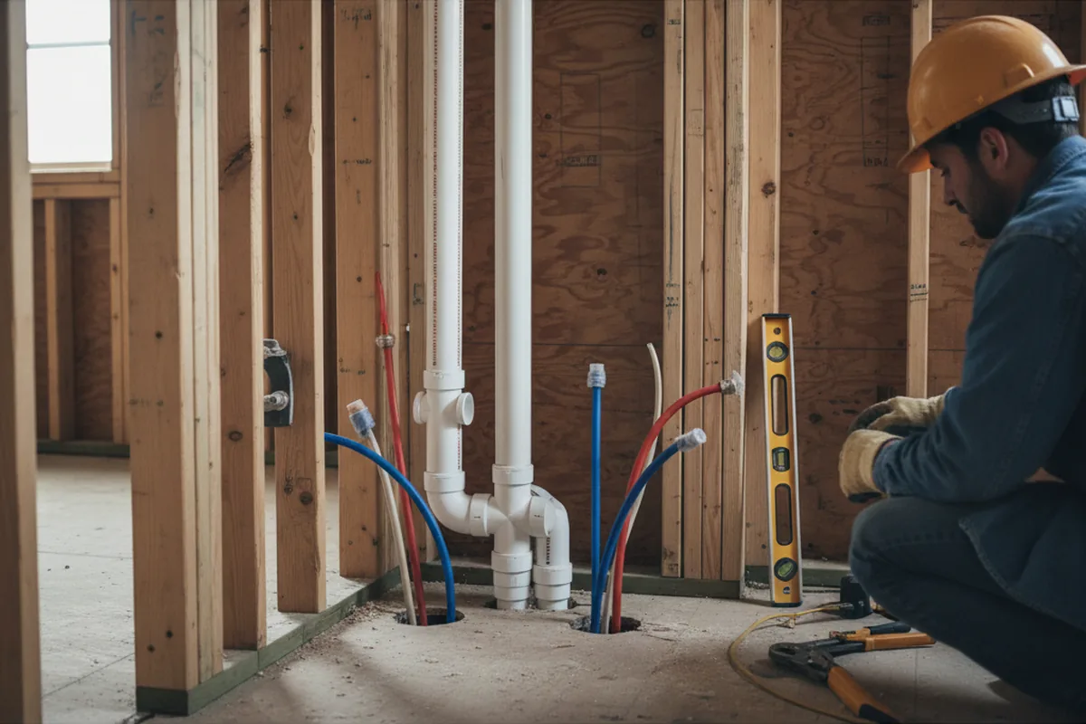 Drain and supply rough-in during Drain Cleaning in Stillwater